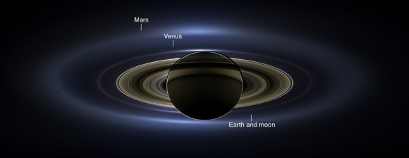 Сатурн в оточенні Марса, Землі і Венери . Фото з сайту tsn.ua