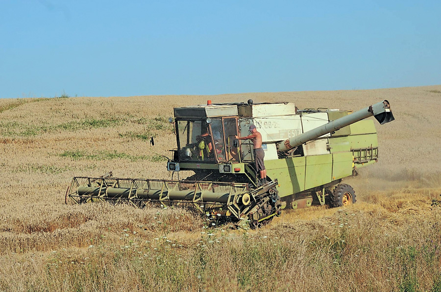 Українські аграрії вже намолотили 34,7 мільйона тонн збіжжя. Фото Oлександра ЛЕПЕТУХИ