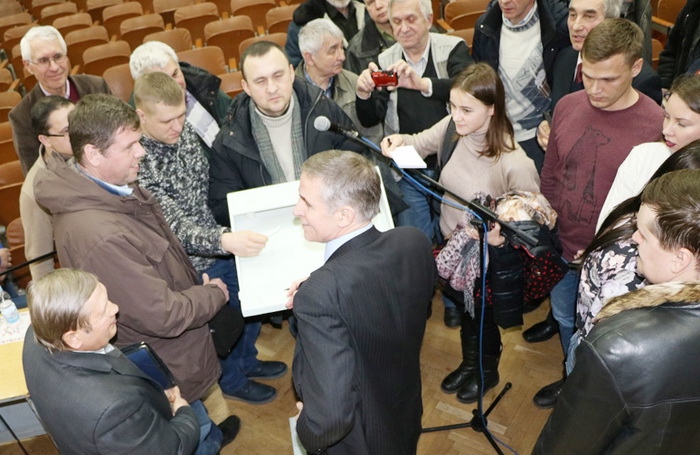 Зустріч з колективом ДП «Антонов» Леонід Каденюк провів 25 січня. Фото Олександра ПАЛІЯ
