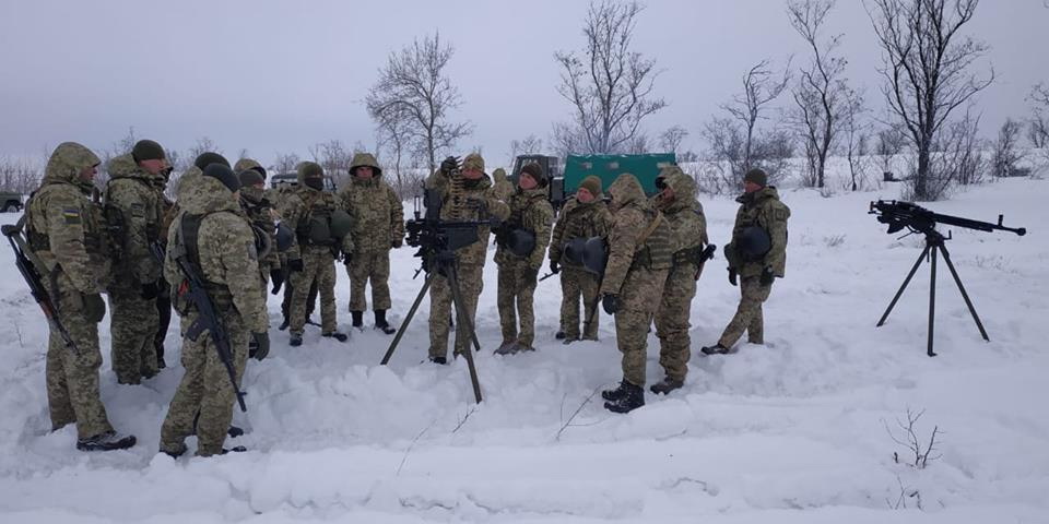 Зимовий гарт прикордонників зі складу ООС. Фото зі сторінки ООС у Фейсбук.
