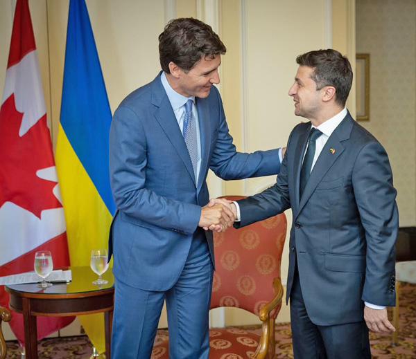 Президент Володимир Зеленський і Прем’єр-міністр Канади Джастін Трюдо домовилися розширювати торговельно-економічну та інвестиційну співпрацю. Фото з сайту president.gov.ua