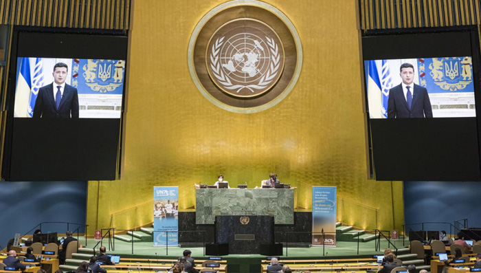 Цієї ювілейної сесії зала засідань ООН незвично порожня. Фото з сайту eltiempo.com