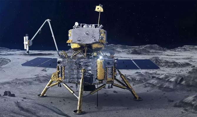 Китайський апарат «Чан’е-5» під час місії на Місяці