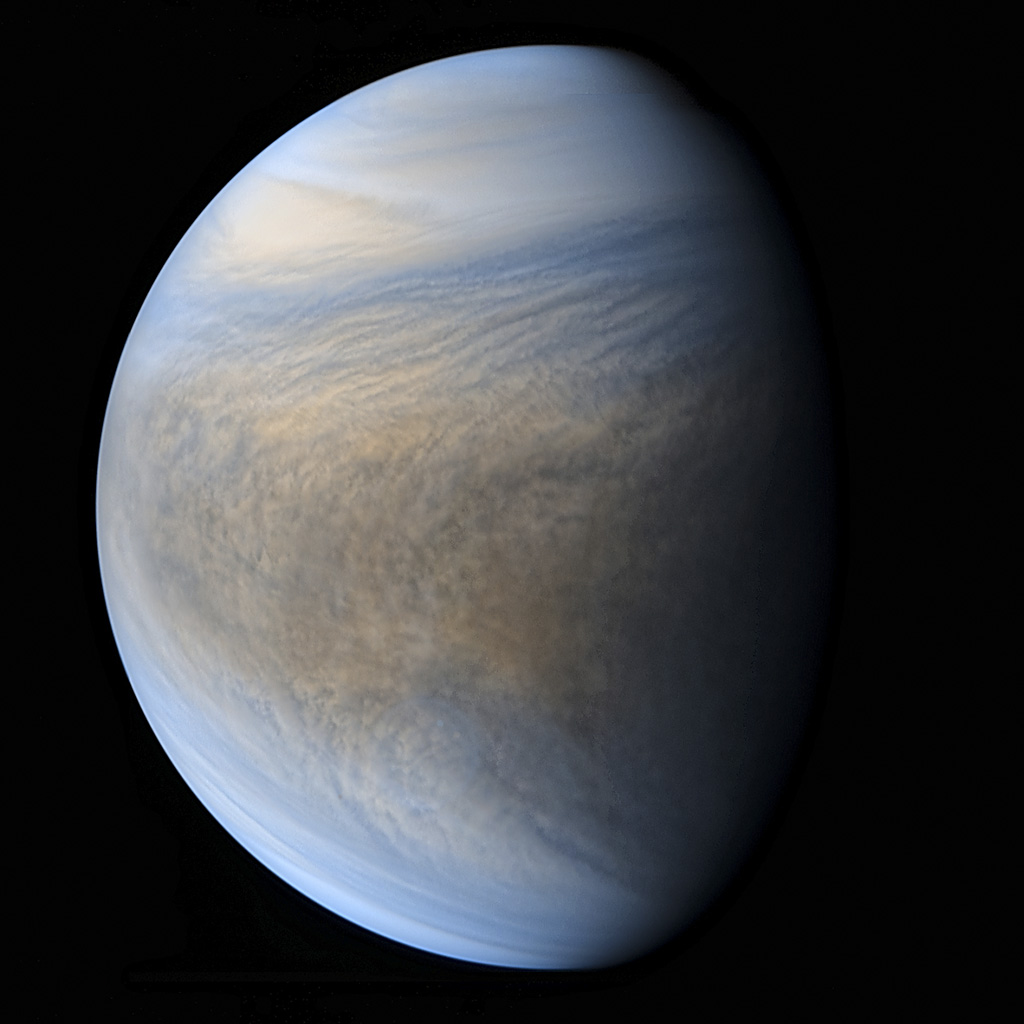 Знімок Венери, отриманий 26 липня 2016 року камерою ультрафіолетового діапазону. Credit: JAXA / ISAS / DARTS / Damia Bouic