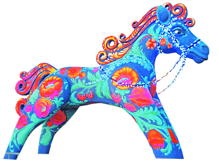 Родзинкою нинішнього святкового майдану у Харкові став символ 2014 року — синій кінь