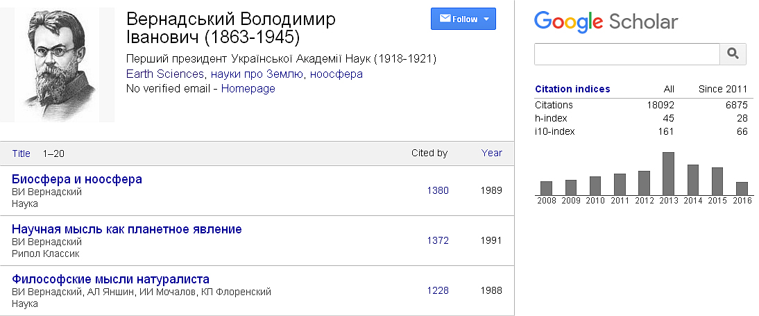 Фрагмент Google-декларації одного з фундаторів і першого президента Української академії наук Володимира Вернадського, яку було створено до 150‑річчя від дня його народження.