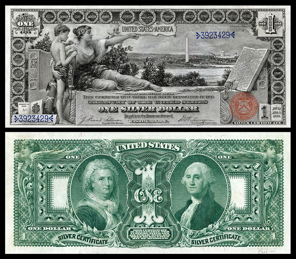 Срібний сертифікат 1896 року випуску номіналом 1 долар