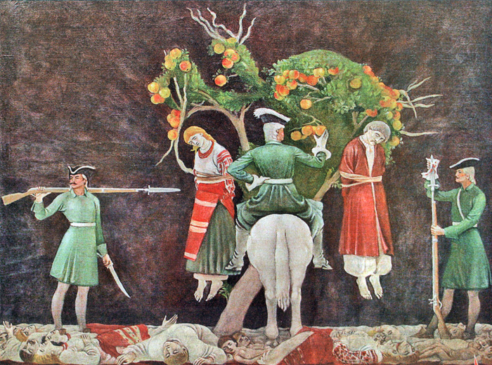 На картині Миколи Данченка «Меншиков у Батурині, або Батуринські яблука» — не так жахи вчиненої московитами різанини, як нагадування про злочин нашого безпам’ятства