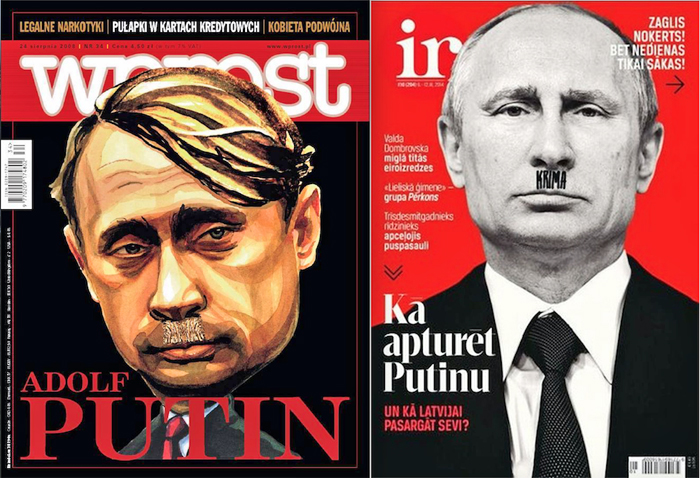 Путін здобув заслужену славу спадкоємця політики Адольфа Гітлера і перетворив Росію на втілення імперії зла, що ілюструють обкладинки закордонних видань