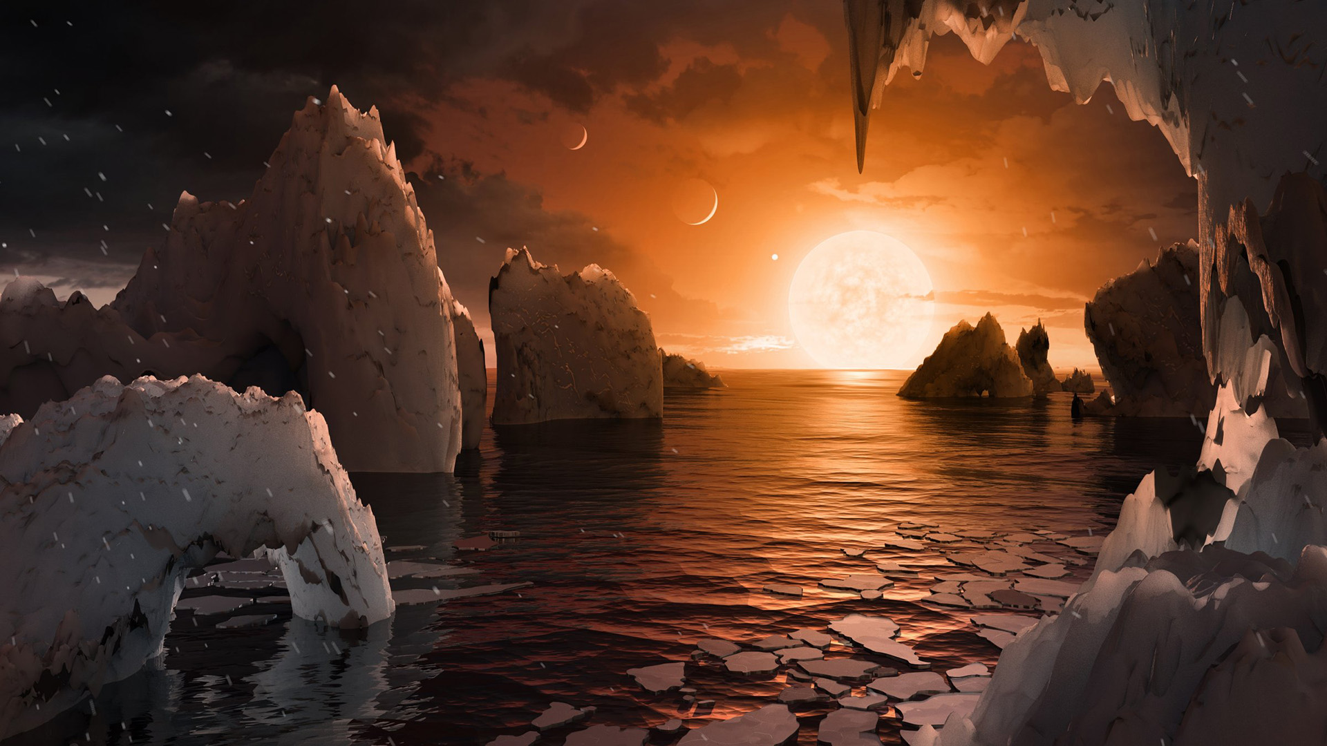 Поверхня однієї з планет системи TRAPPIST-1 в поданні художника. Credit: NASA / JPL-Caltech
