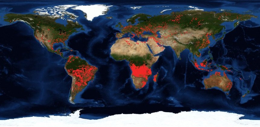 Карта Nasa Fire World показує, як горить планета з космосу