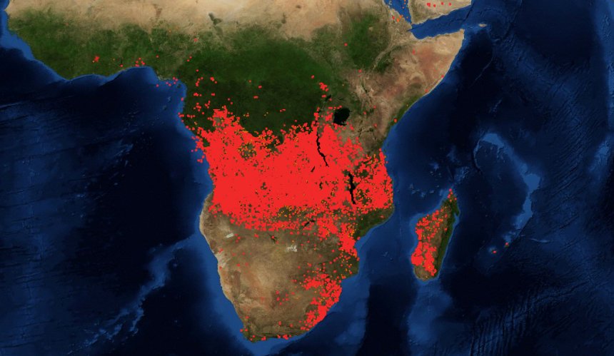 Супутникові знімки показують масштаби пожеж в Африці