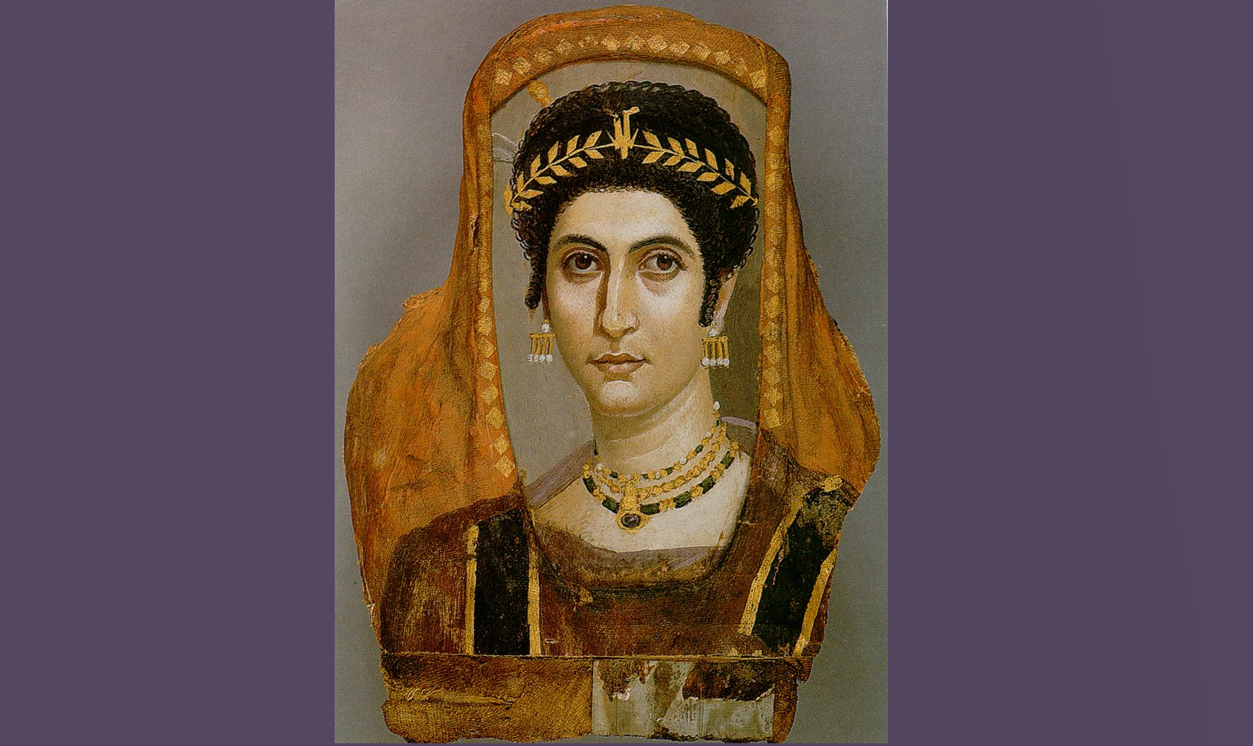 Фаюмський портрет жінки із зібрання Музею Гетті. 100-110 рр. Анкіронполь. Фото: Eloquence / Wikipedia, PD.