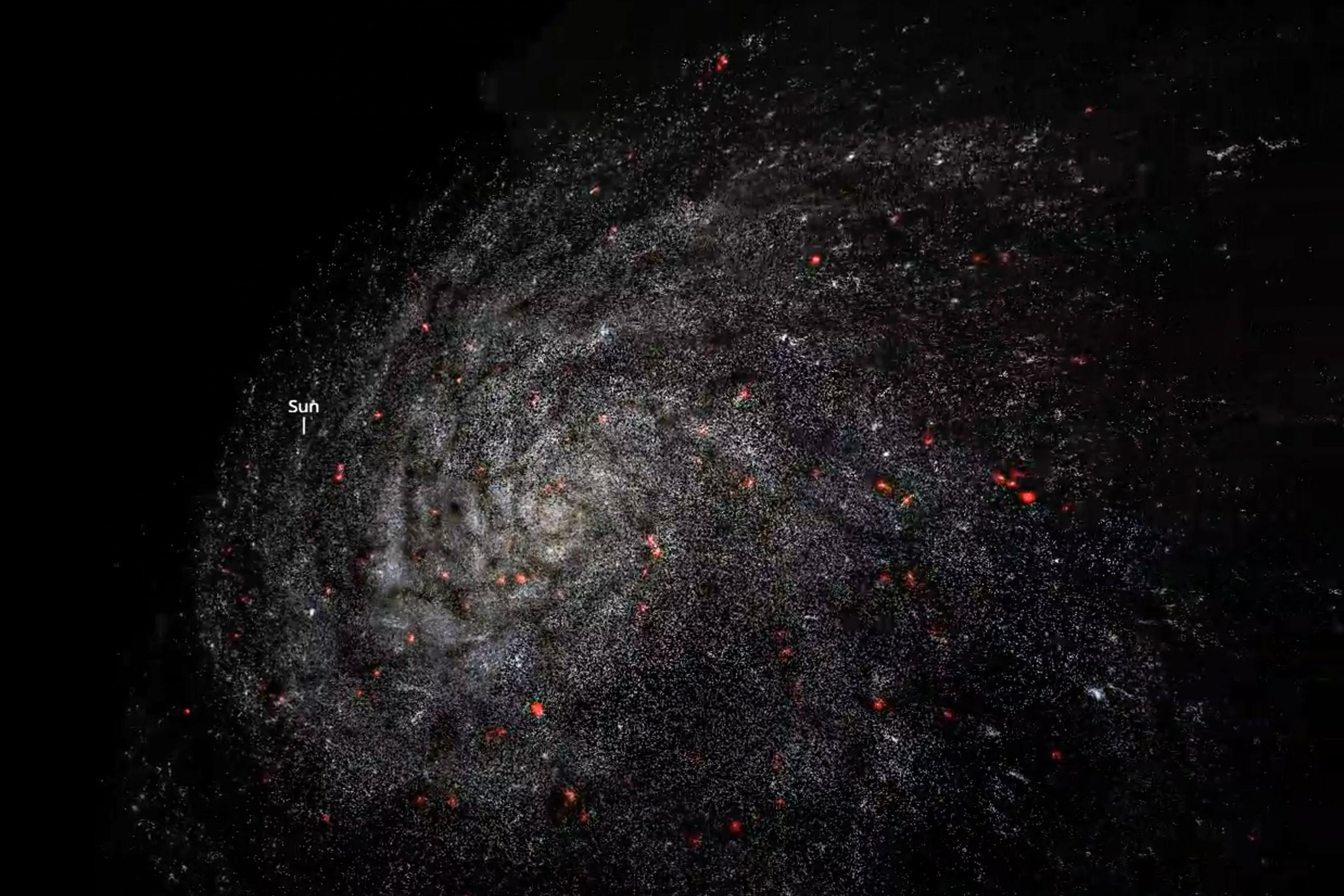 Карта Всесвіту: галактика Чумацький шлях із розташуванням Сонця
