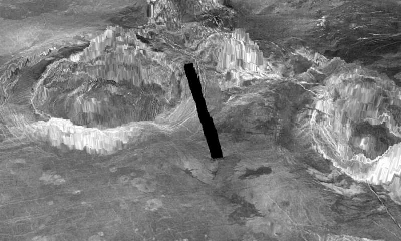 Тривимірна модель вулканічної активної структури Aramaiti Corona на Венері. Credit: University of Maryland