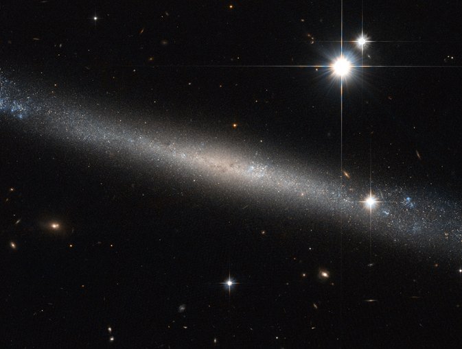 Як знайти срібну голку в стозі космічного сіна, знає космічний телескоп Hubble, який зобразив дивовижне зображення спіральної галактики IC 2233, однієї з найбільш плоских відомих галактик, повідомляє NASA.