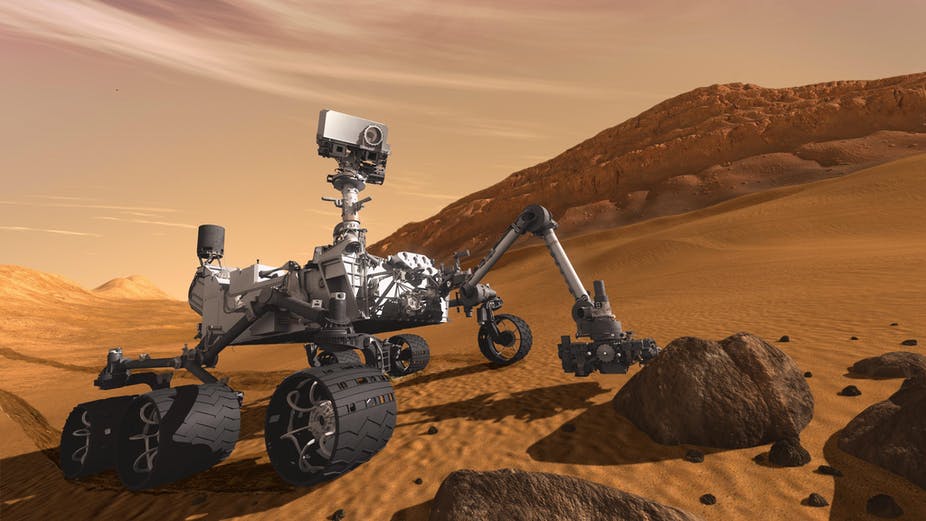Марсохід Curiosity вивчає Червону планету. Фото NASA