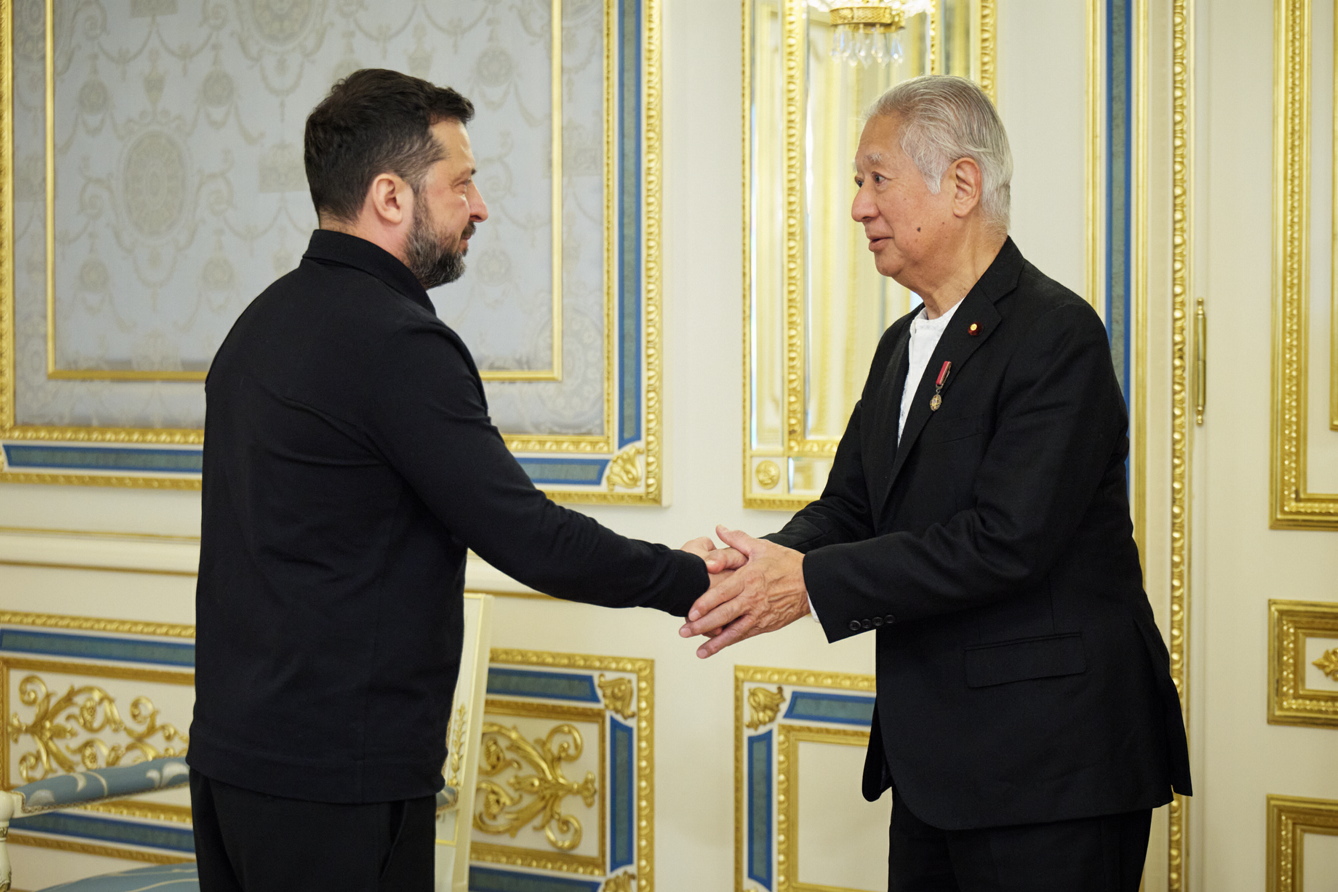 Володимир Зеленський подякував Ейсуке Морі за всебічну допомогу нашій країні з початку повномасштабного російського вторгнення. Фото з сайту president.gov.ua