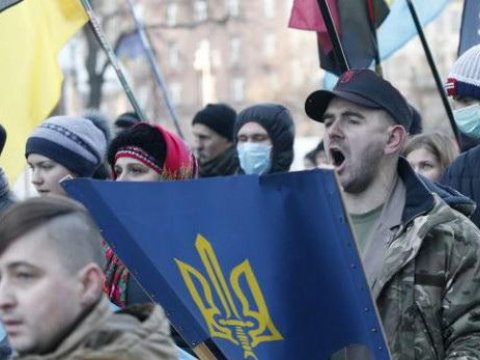  У центрі Києва відбулася акція, приурочена до Дня соборності