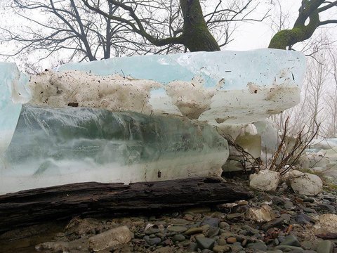  Льодохід на річці Тиса біля села Костилівка, Рахвіського району Закарпатської області